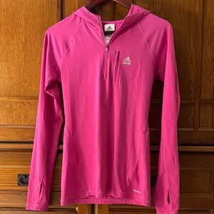 EUC Adidas TechFit Climalite quarter-Zip Hoodie Jacket Running Moisture Wicking